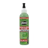 Slime 10015 Sellante de Reparación de Pinchazo de Neumático con Cámara de Bicicleta, Prevenir y Reparar, Apto para Bicicletas, con Manguera de Llenado, No Tóxico, Ecológico, Botella de 237 ml