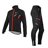 ROCKBROS Chaqueta y Pantalones Antiviento Maillot Ciclismo Impermeable Conjunto de Ropa para Deportes al Aire Libre de Otoño e Invierno para Hombre y Mujer