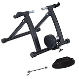 HOMCOM Rodillo de Bicicleta Entrenamiento Plegable con Resistencia Magnética para Ruedas de 26-28 Pulgadas Soporte Entrenador Bici para Casa Interior 54,5x47,2x39,1 cm Negro