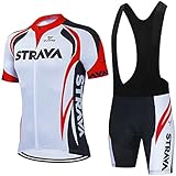 FFFF & OLFEH Hombre Conjunto Ropa de Ciclismo para Verano, Maillot Manga Corta de Bicicleta, y Culotte Ciclismo Transpirable, Secado Rápido.Traje de Ciclismo Hombre de Equipos Profesionales. (L,8)