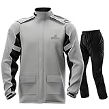 IRON JIA'S Traje de Lluvia Hombre- Chaqueta y Pantalón de Impermeable, Chubasqueros Ligera con Capucha, para Motocicleta Ciclismo Al Aire Libre-XL