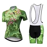 Mujeres Ciclismo Jersey Sets Deportes Transpirable Acolchado Ciclismo Ropa Ciclismo Ropa Ver, Babero Verde Gear, X-Large