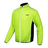 JEPOZRA Chaqueta Cortavientos Ciclismo Hombre MontañIsmo Reflectante Abrigo Transpirabl Ropa Deportiva Exteriores ProteccióN UV Manga Larga Correr Resistente Al Viento Yal Agua (Amarillo, XXL)