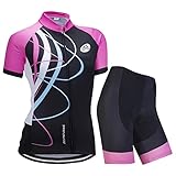 Kit de Manga Corta Jersey de Ciclo Bici del Camino para Mujer, Conjunto Ropa Al Aire Libre Transpiración para La Bicicleta, S, 0026