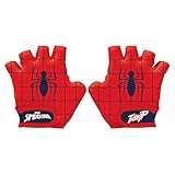 Disney Spiderman Guantes de Ciclismo, Niños, Multicolor, Größe S (Handumfang ca. 15cm)