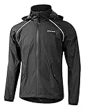 INBIKE Chaqueta Impermeable Ciclismo Hombre Abrigo Lluvia Cortavientos Resistente al Agua y al Viento Transpirable (WB105-BK-3XL)