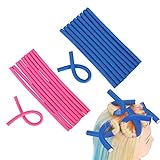 TSHAOUN 20 Piezas Rodillos flexibles para el cabello, Rulos para el pelo Sin Calor Y Sin Daños, Rodillos para Rizador de Espuma Rulos Flexibles para Rizar Pelo (Color aleatorio)