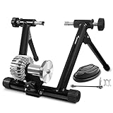 Sportneer Turbo Trainer, soporte de entrenamiento de bicicleta fluido, soporte de ejercicio de bicicleta de acero con rueda de reducción de ruido para entrenamiento de bicicleta de interior