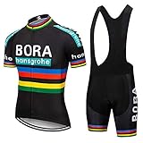 FMMATOQ Conjunto de Traje de Ciclismo Hombre, Ropa Maillot Bicicleta Mangas Cortas y 5D Gel Pad Culotte para Bicicleta MTB Ciclista