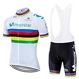 ADKE - Camiseta de ciclismo de manga corta para hombre con tirantes 3D de gel acolchados y pantalones cortos transpirables para bicicleta de montaña, Hombre, M-wt1, small