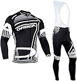 LOGASMART Conjunto Ropa Ciclismo, Hombre Verano Manga Larga, Pantalones Largos Ciclismo con Almohadilla de 3D Gel Padding, Ropa Ciclismo Transpirable y de Secado Rápido Hombres