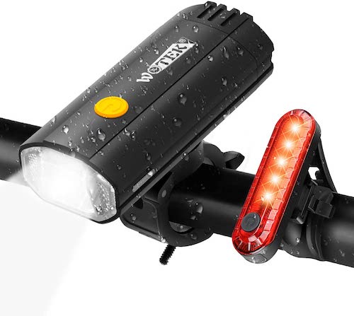 Wotek 4000 Kit de luces delantero y trasero para bicicletas